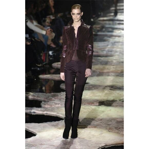 Gucci Tom Ford Era Black Suede Python Heel Runway Boots – Size 9B - Picture 6 of 9